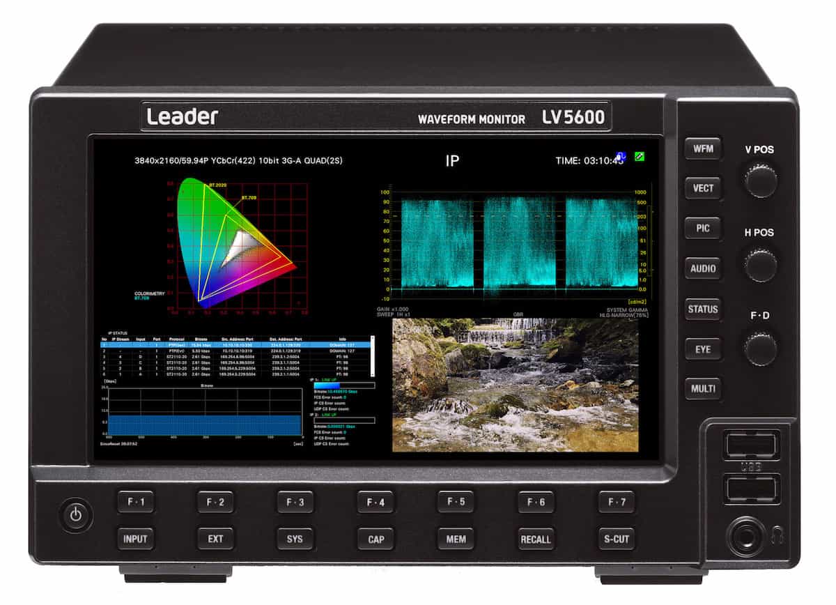 Leader ZEN Series LV5600 IP SDI true hybrid waveform monitor